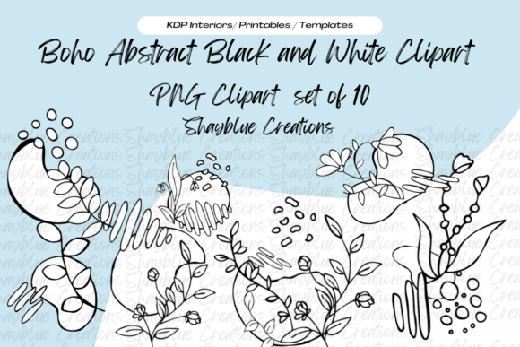 Download Abstract Boho Black and White Clipart - White Collection