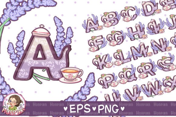 Download Lavender Tea Alphabet Illustration - Alphabet illustration Collection
