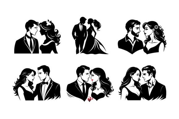 Download Romantic Couple Line Art Silhouette. - Romantic Collection